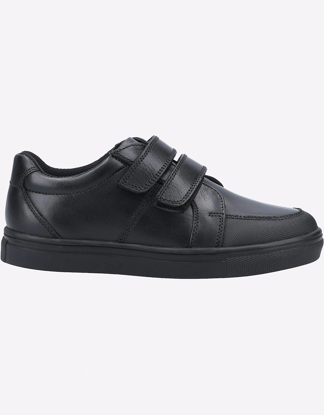 Hush Puppies Santos Leather Memory Foam Junior Boys Shoes Black