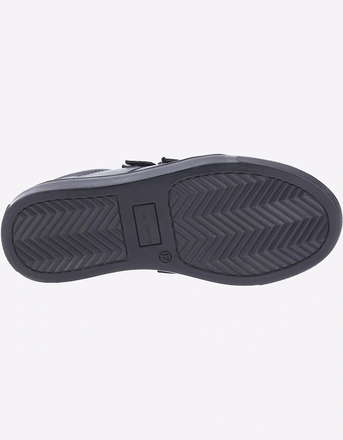 Hush Puppies Santos Leather Memory Foam Junior Boys Shoes Black