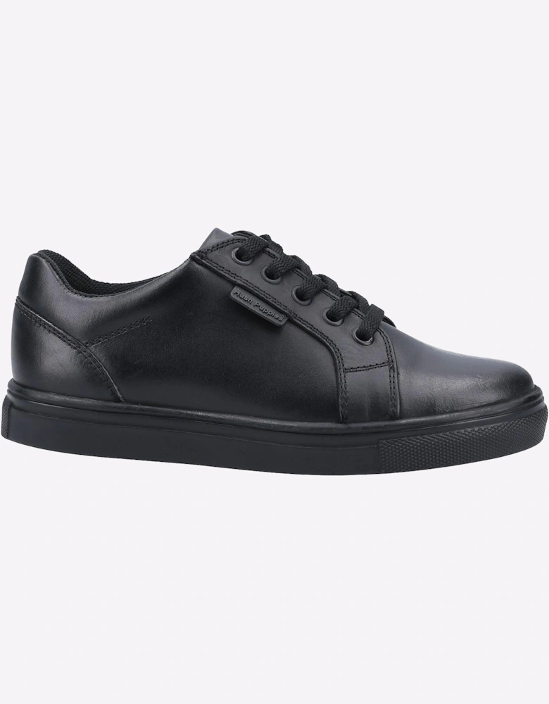 Hush Puppies Sam Leather Memory Foam Junior Black