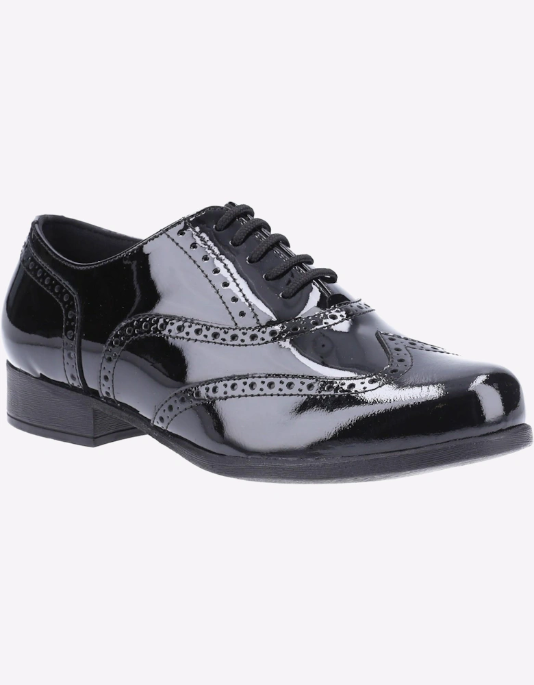 Hush Puppies Kada Patent Leather Junior Girls School Shoes Patent Black