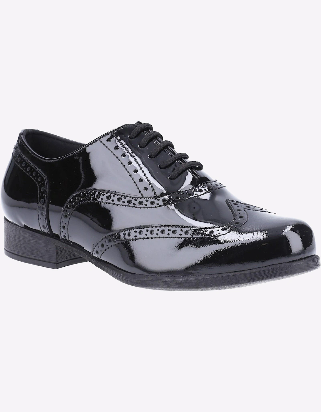 Hush Puppies Kada Senior Patent Girls Womens School Shoes Patent Black
