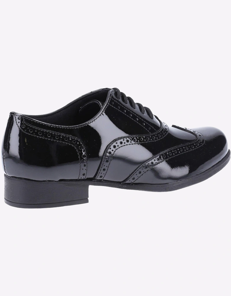 Hush Puppies Kada Senior Patent Girls Womens School Shoes Patent Black