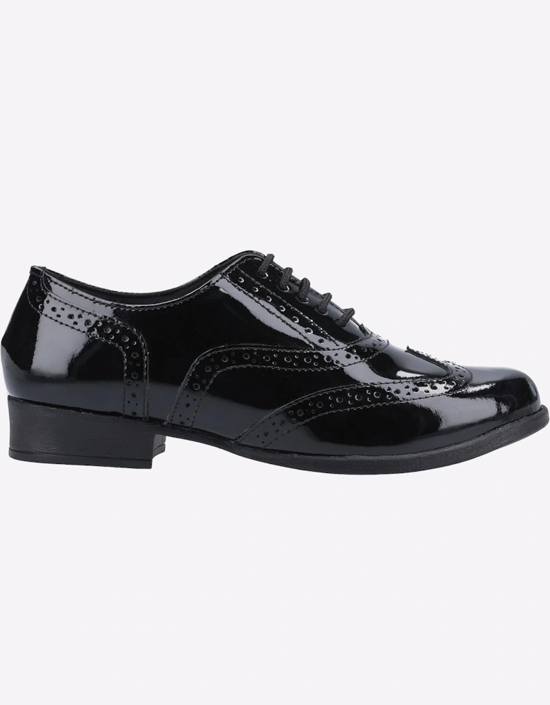 Hush Puppies Kada Senior Patent Girls Womens School Shoes Patent Black