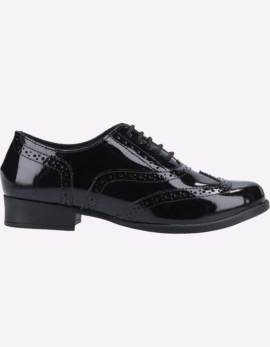 Hush Puppies Kada Senior Patent Girls Womens School Shoes Patent Black