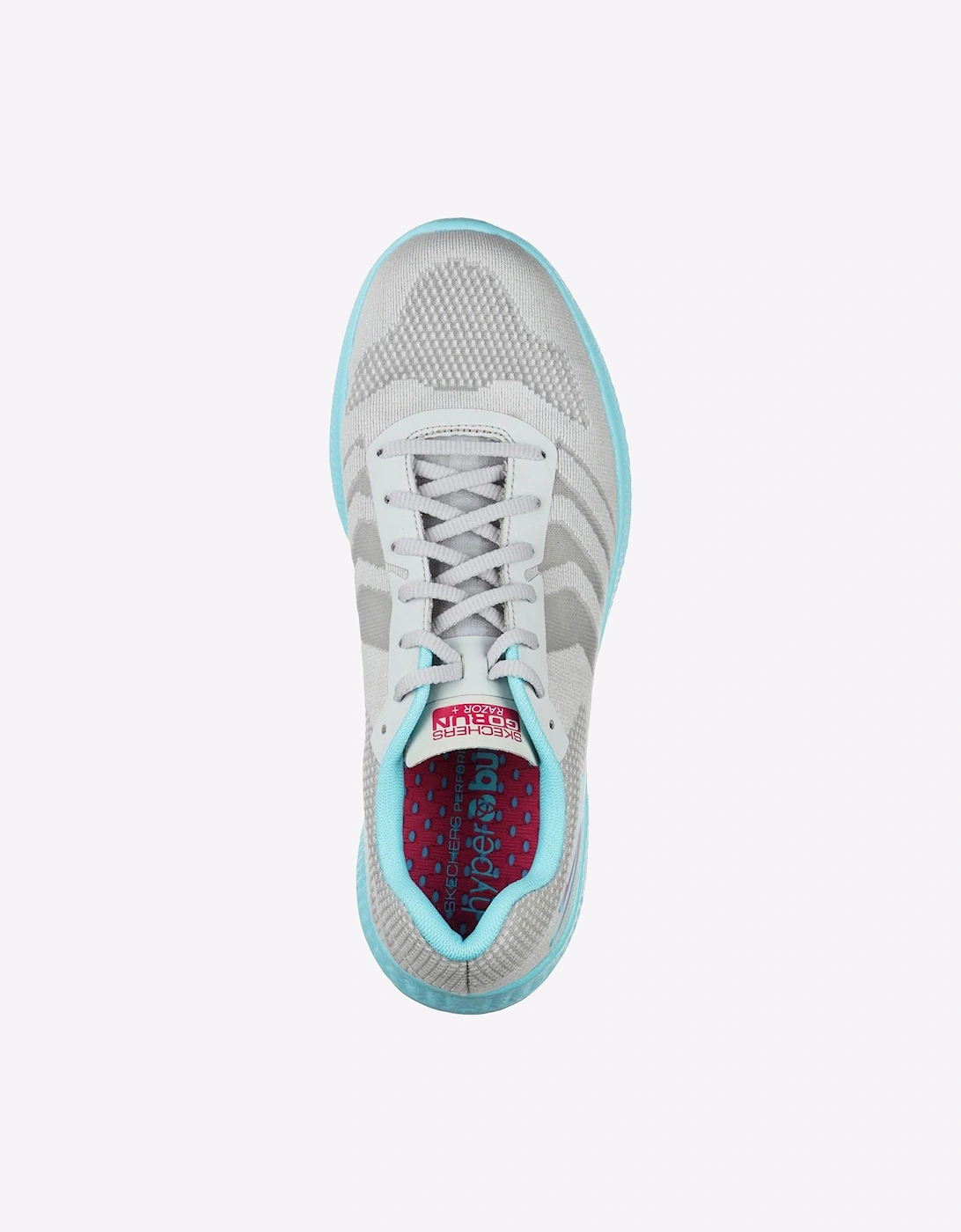 Skechers Go Run Razor+ Womens Trainers Grey/Aqua/Pink