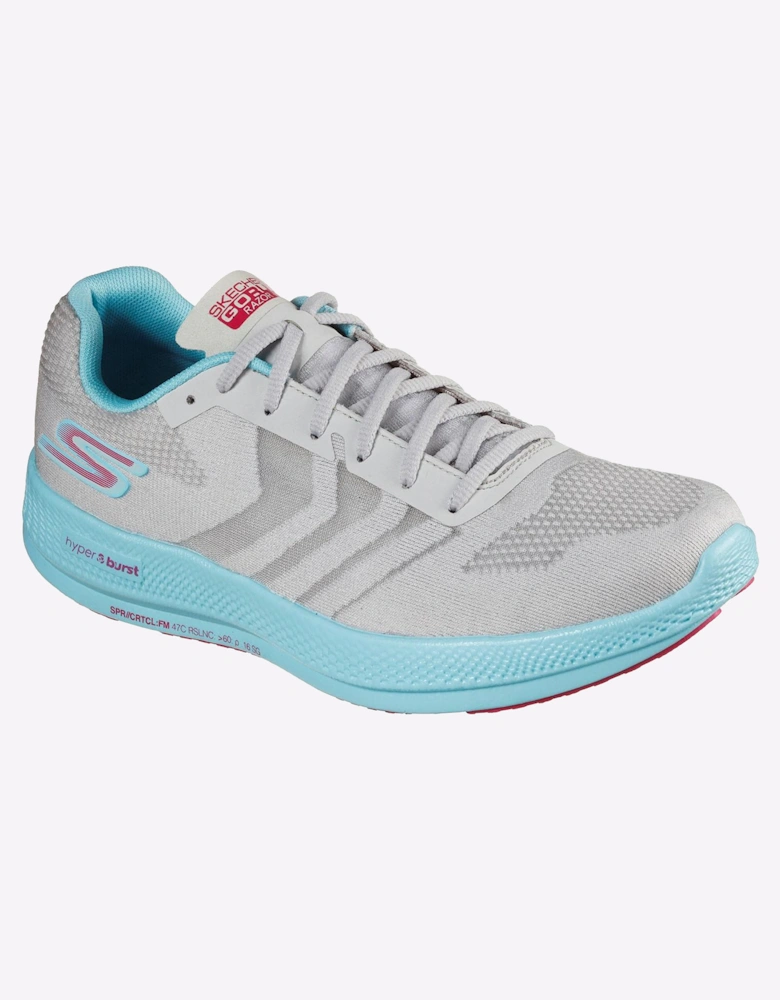 Skechers Go Run Razor+ Womens Trainers Grey/Aqua/Pink