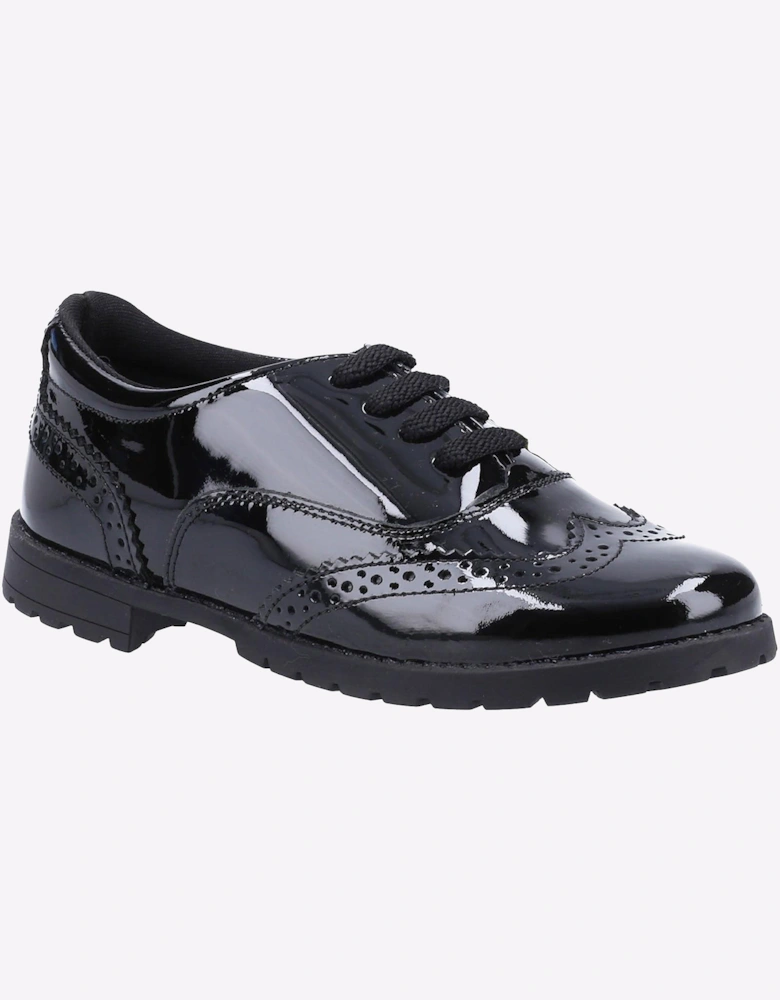 Hush Puppies Eadie Patent Leather Junior Girls Shoes Patent Black