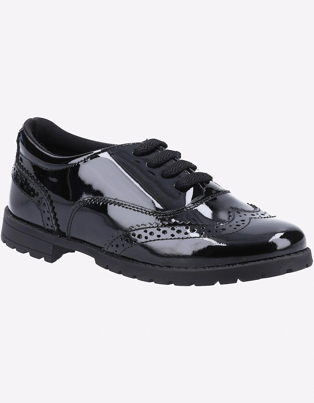 Hush Puppies Eadie Patent Leather Junior Girls Shoes Patent Black