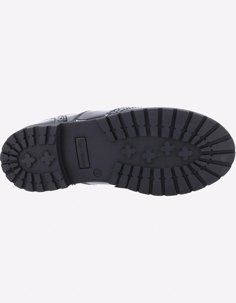 Hush Puppies Eadie Patent Leather Junior Girls Shoes Patent Black