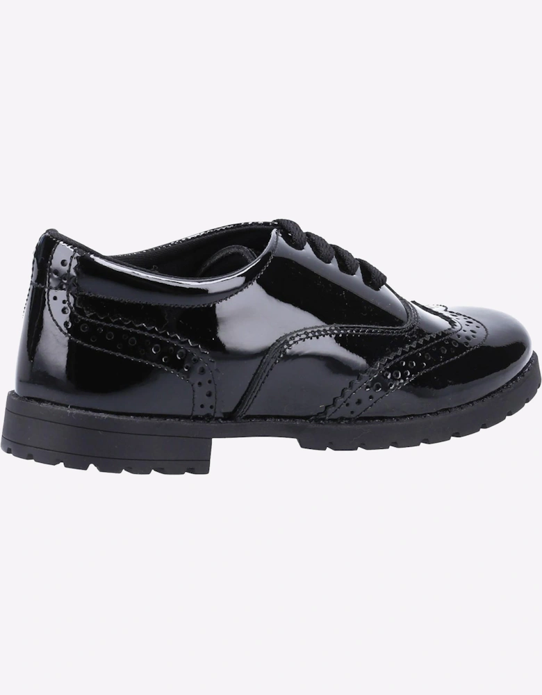 Hush Puppies Eadie Patent Leather Junior Girls Shoes Patent Black