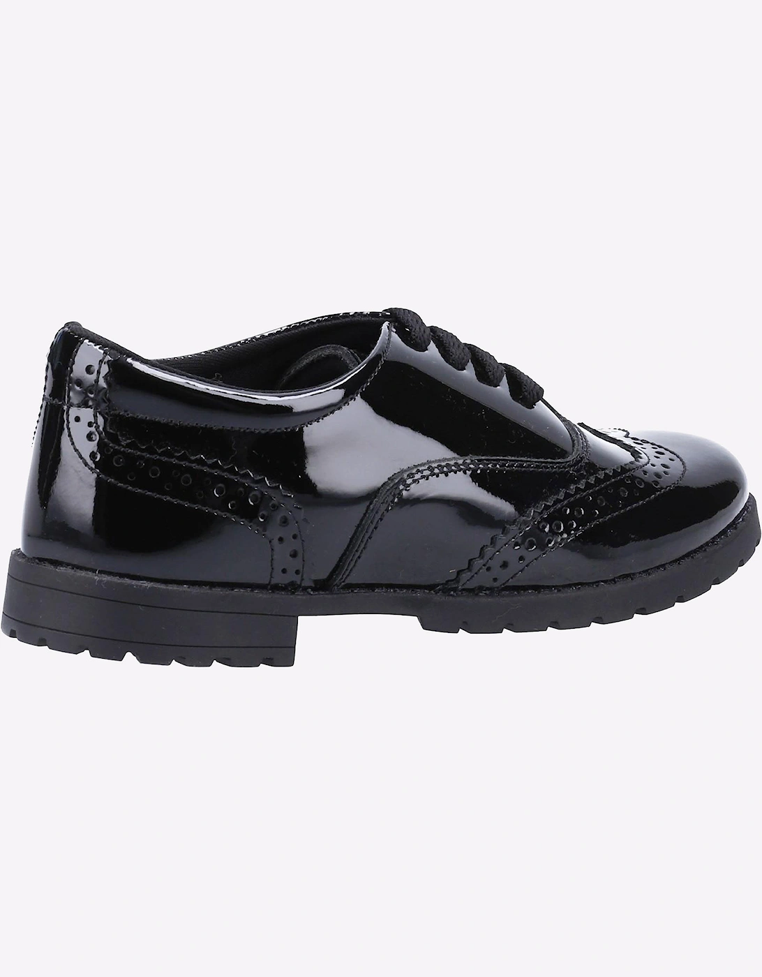 Hush Puppies Eadie Patent Leather Junior Girls Shoes Patent Black