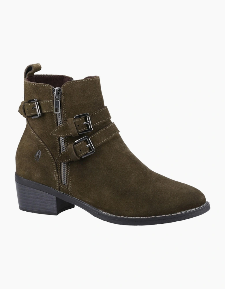 Hush Puppies Jenna Memory Foam Womens Ankle Boots Khaki