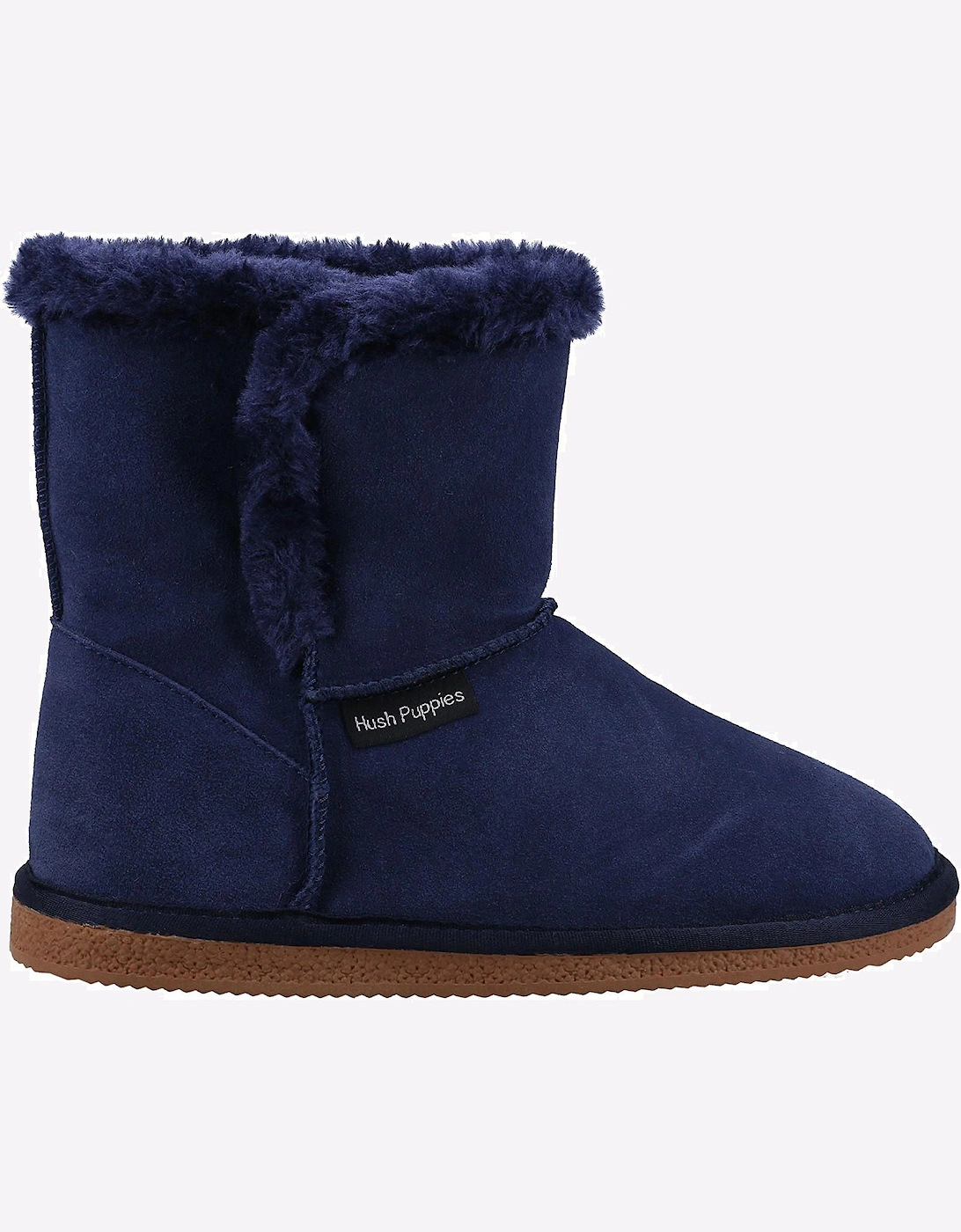 Hush Puppies Ashleigh Memory Foam Womens Slipper Boots Navy