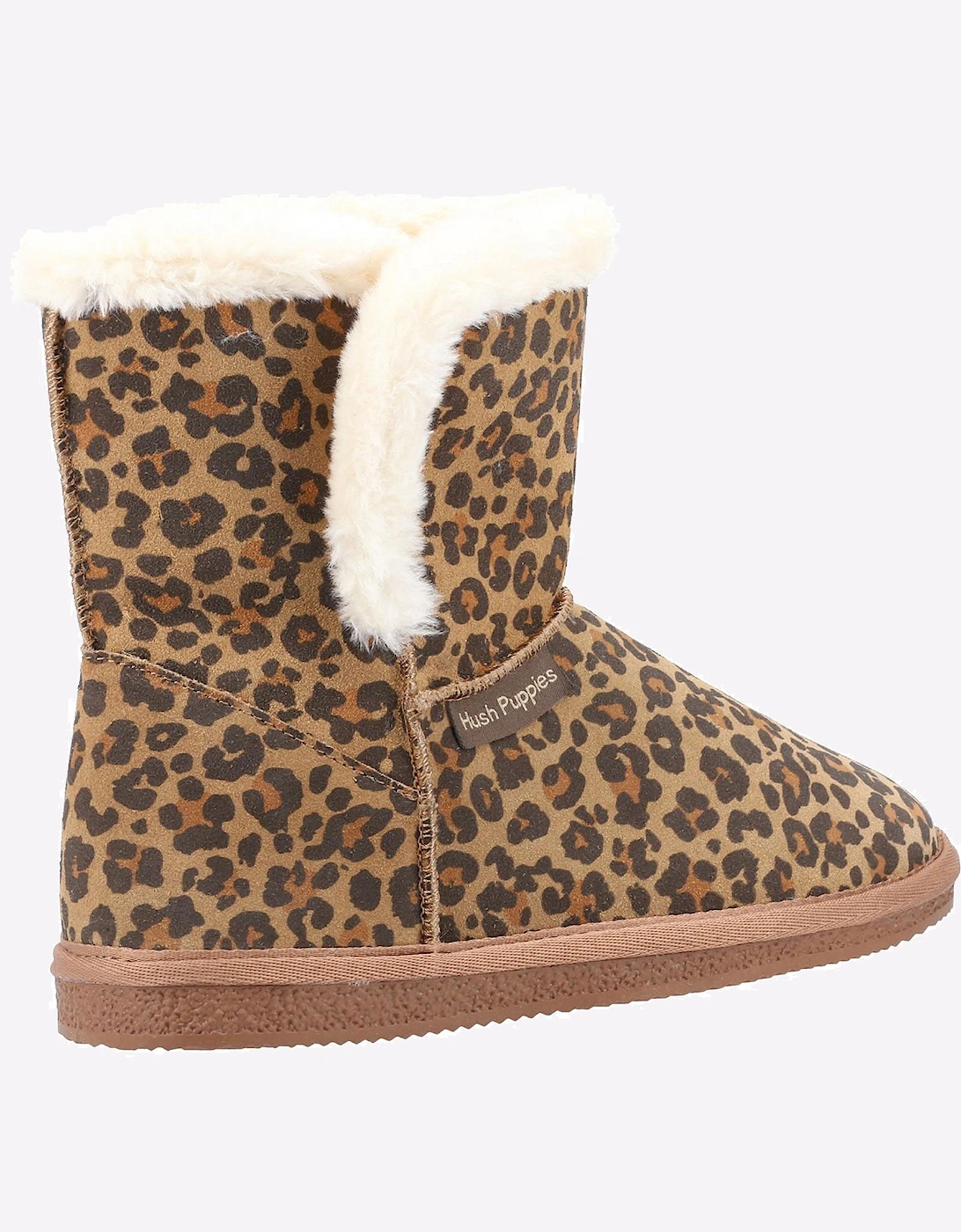 Hush Puppies Ashleigh Memory Foam Womens Slipper Boots Leopard