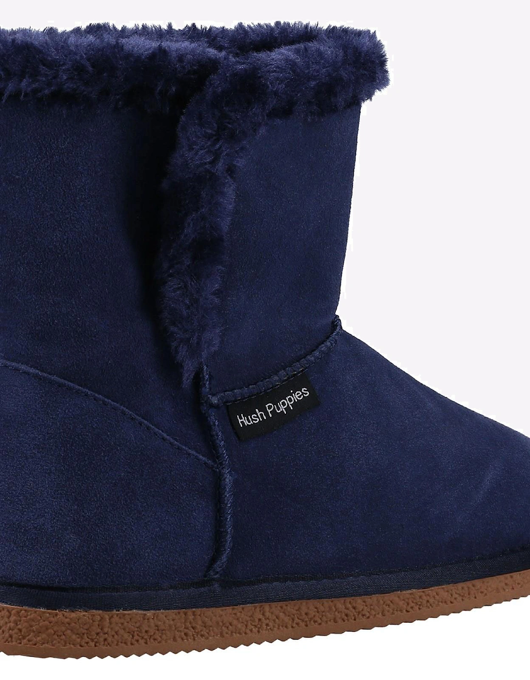 Hush Puppies Ashleigh Memory Foam Womens Slipper Boots Navy