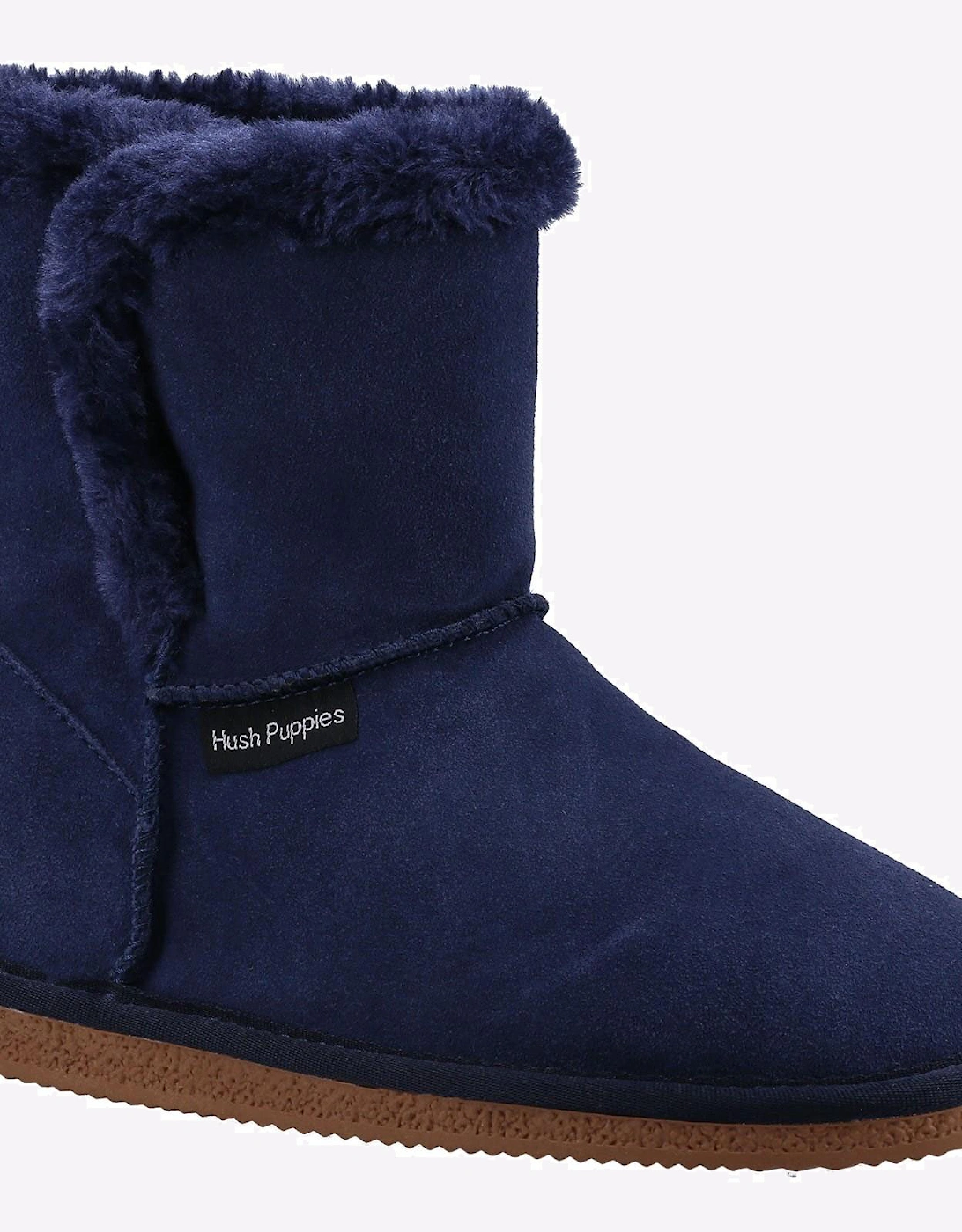 Hush Puppies Ashleigh Memory Foam Womens Slipper Boots Navy