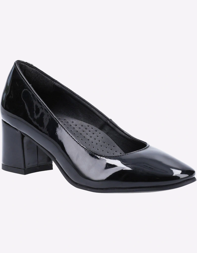 Hush Puppies Memory Foam Anna Leather Womens Court Shoes Black