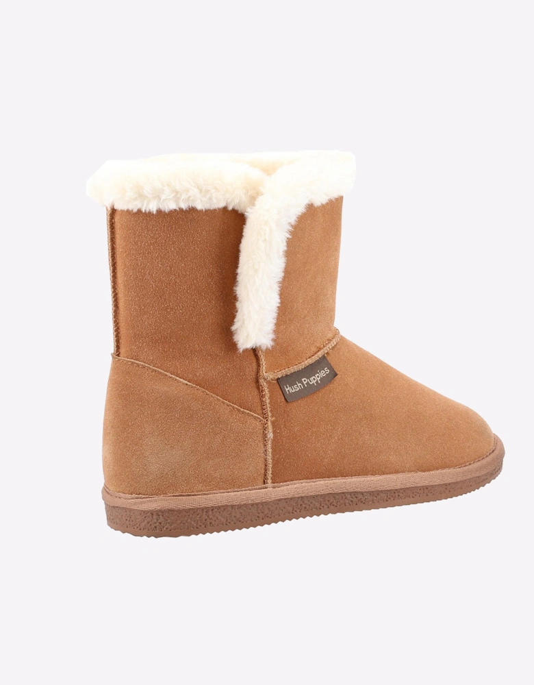 Hush Puppies Ashleigh Memory Foam Womens Slipper Boots Tan