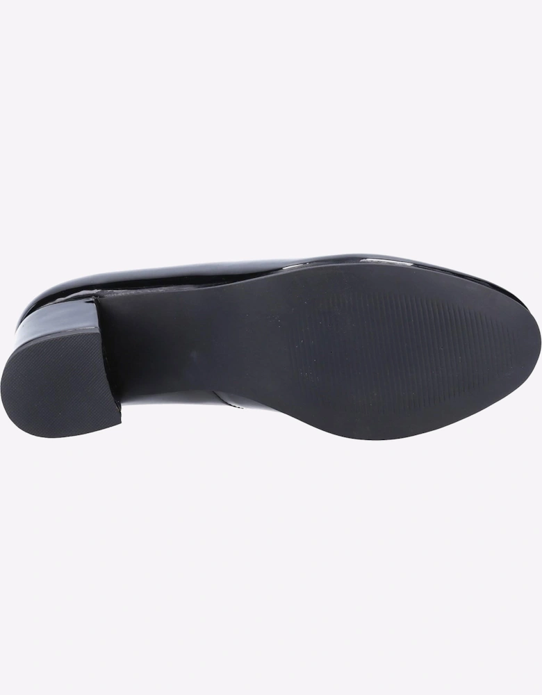 Hush Puppies Memory Foam Anna Leather Womens Court Shoes Black