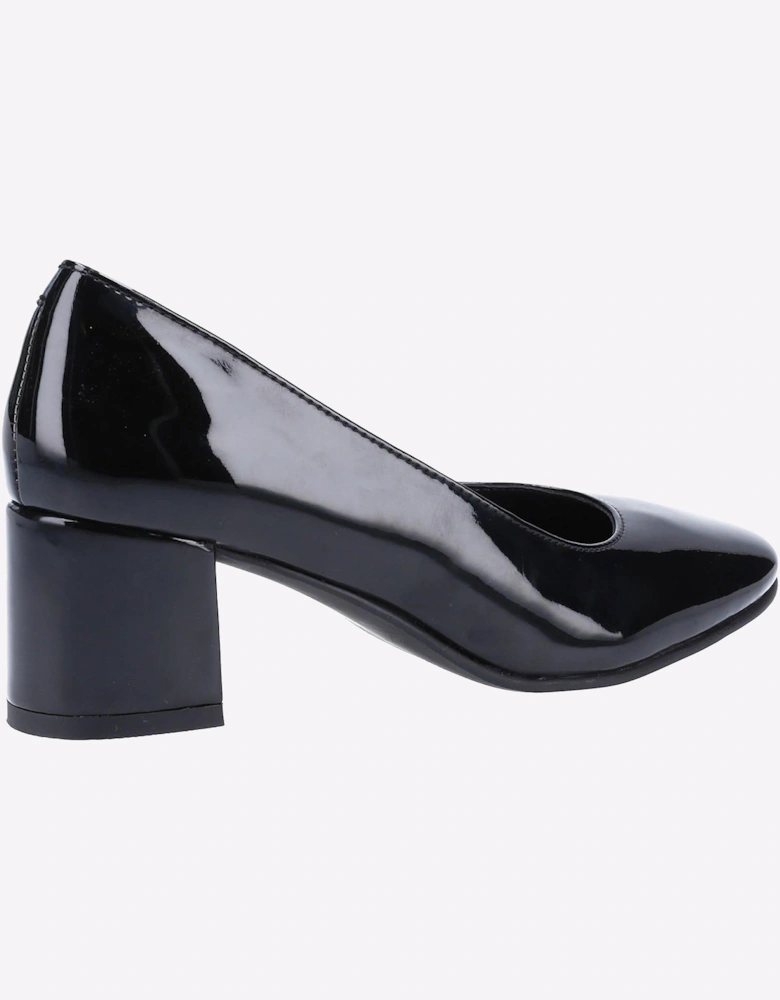 Hush Puppies Memory Foam Anna Leather Womens Court Shoes Black