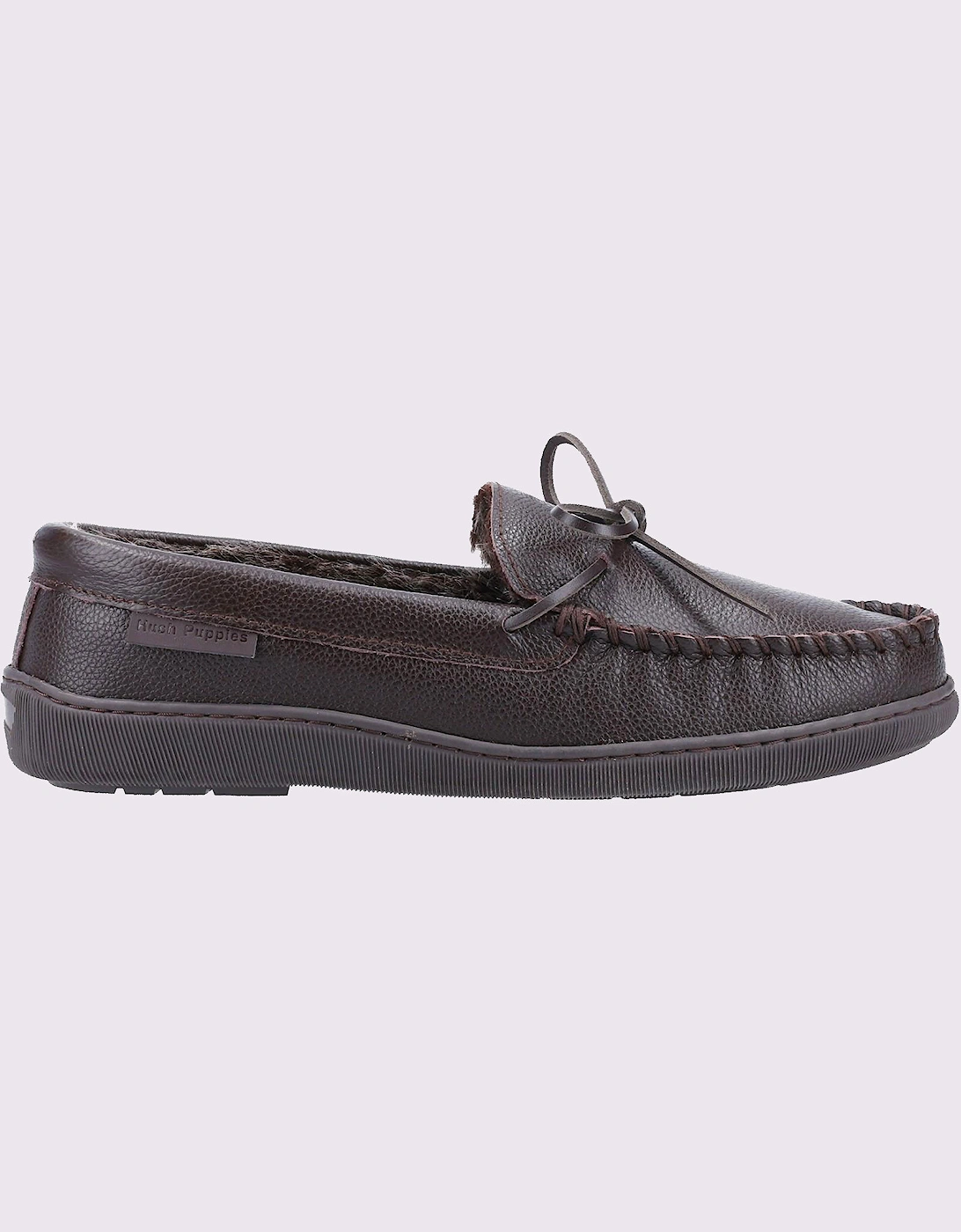 Hush Puppies Men's Hush Puppies Ace Leather Memory Foam Mens Slippers Brown
