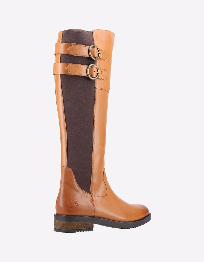 Hush Puppies Carla Memory Foam Leather Womens Boots Brown
