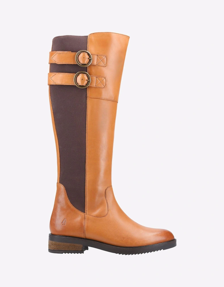 Hush Puppies Carla Memory Foam Leather Womens Boots Brown