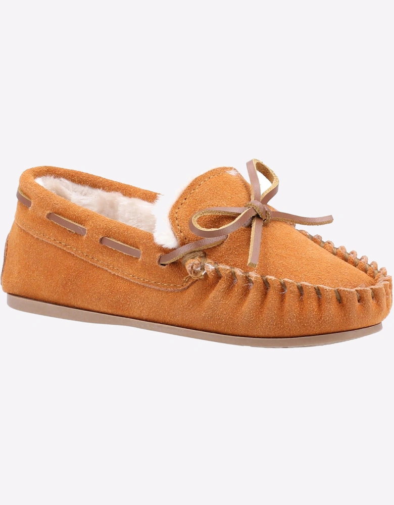 Hush Puppies Addison Memory Foam Junior Slippers Tan