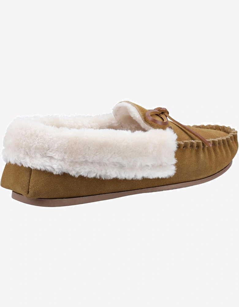 Cotswold Sopworth Moccasin Womens Slippers Tan