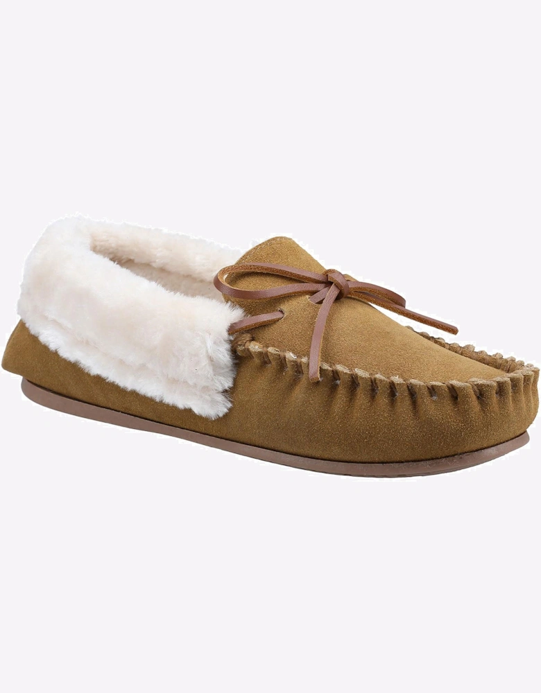 Cotswold Sopworth Moccasin Womens Slippers Tan