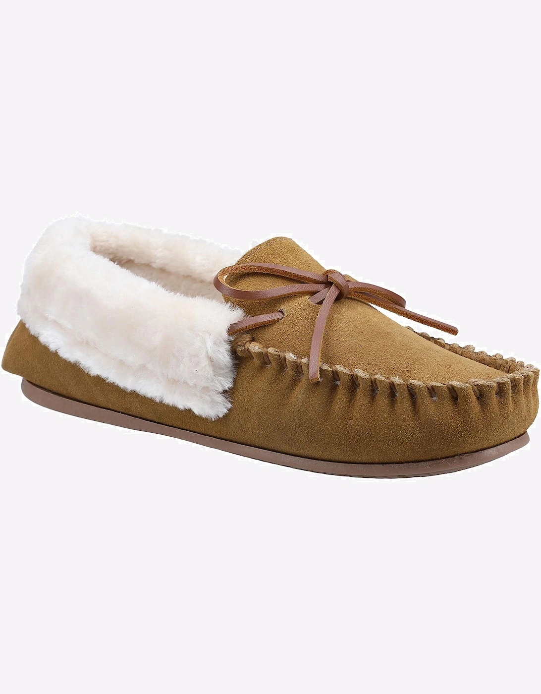 Cotswold Sopworth Moccasin Womens Slippers Tan