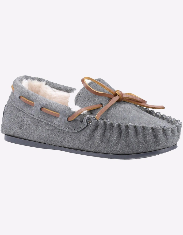 Hush Puppies Addison Memory Foam Junior Slippers Grey