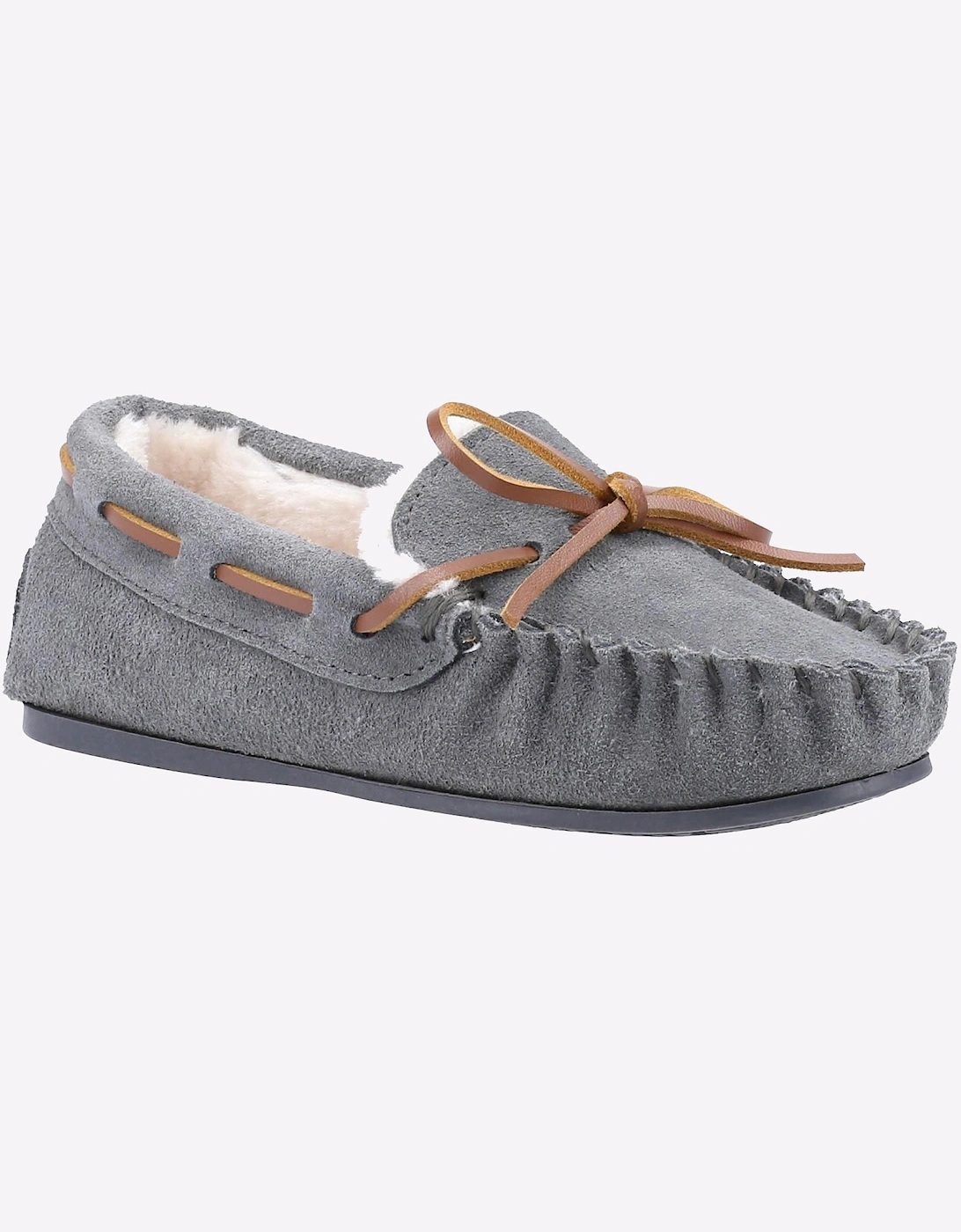 Hush Puppies Addison Memory Foam Junior Slippers Grey