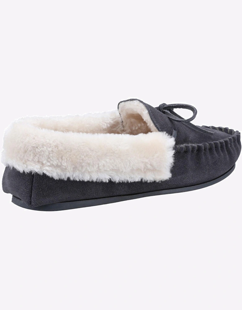Cotswold Sopworth Moccasin Womens Slippers Grey