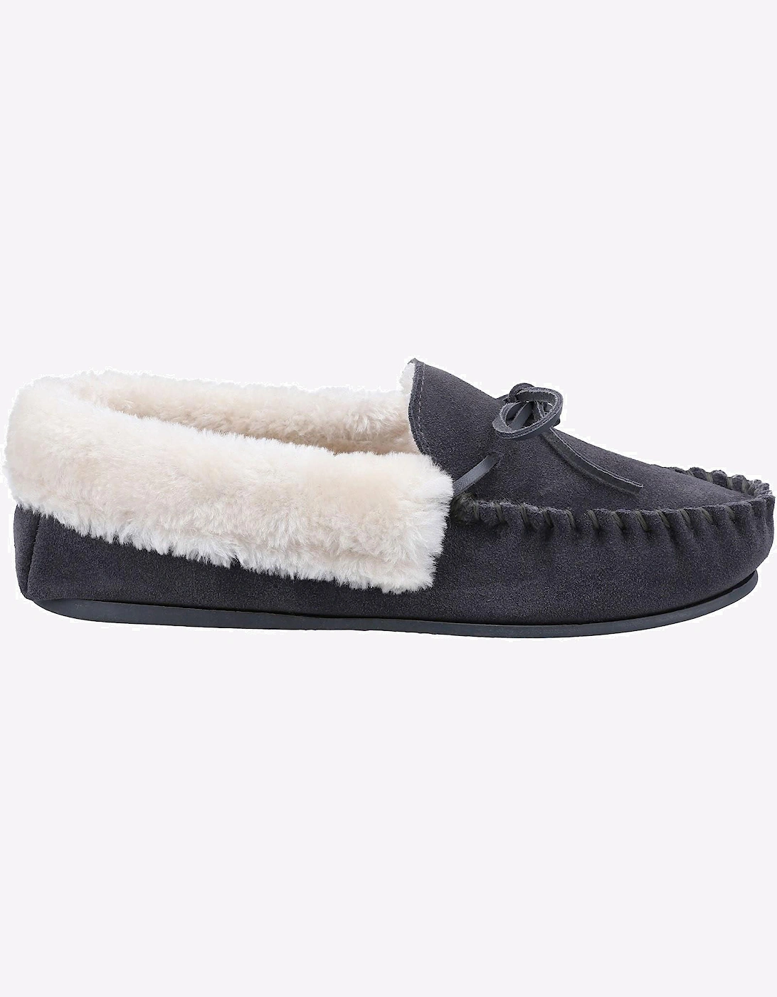 Cotswold Sopworth Moccasin Womens Slippers Grey
