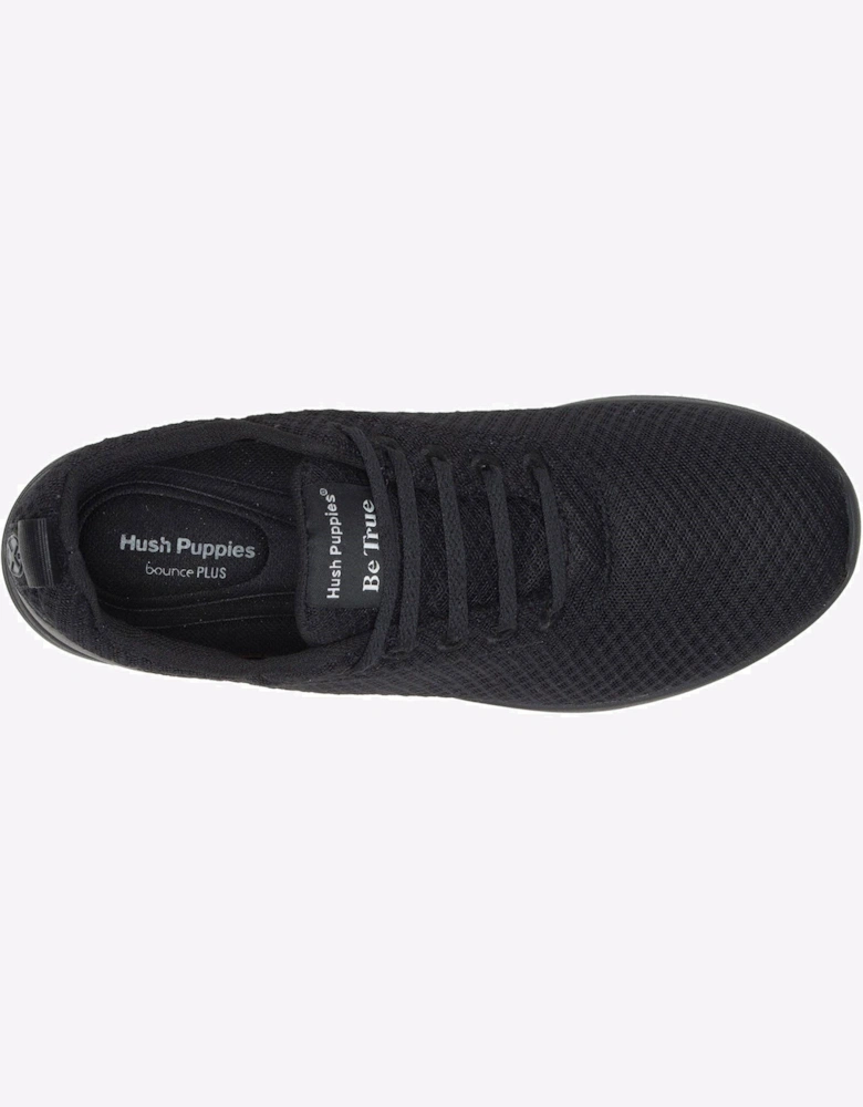 Hush Puppies Good Shoe Lace Womens Trainers Black/Black