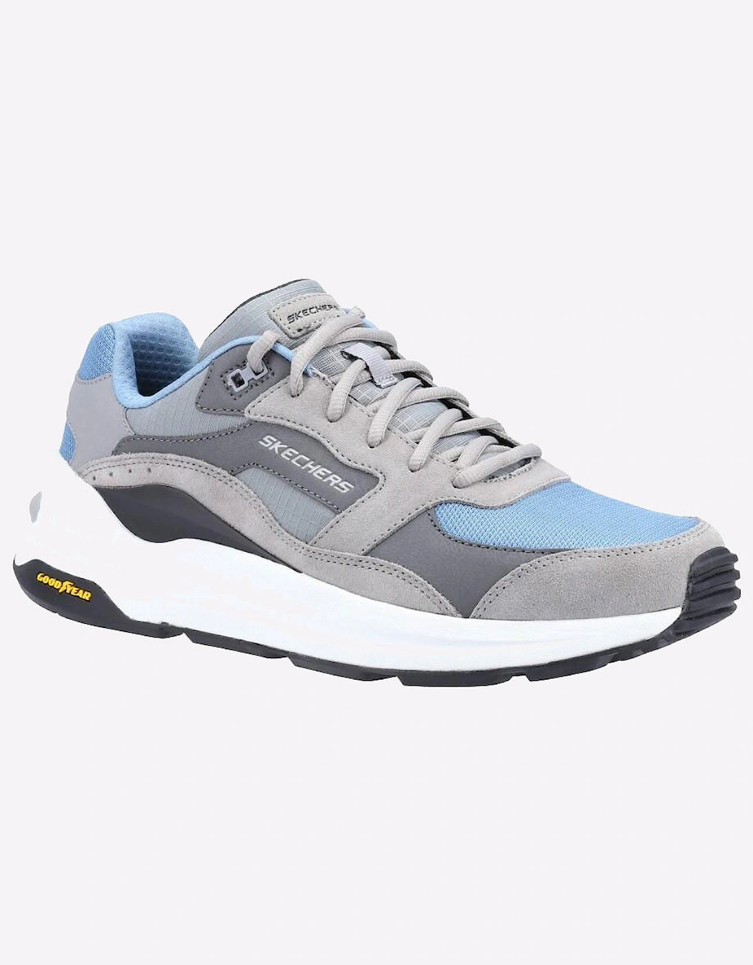Skechers Global Memory Foam Trainers Mens Grey/Blue
