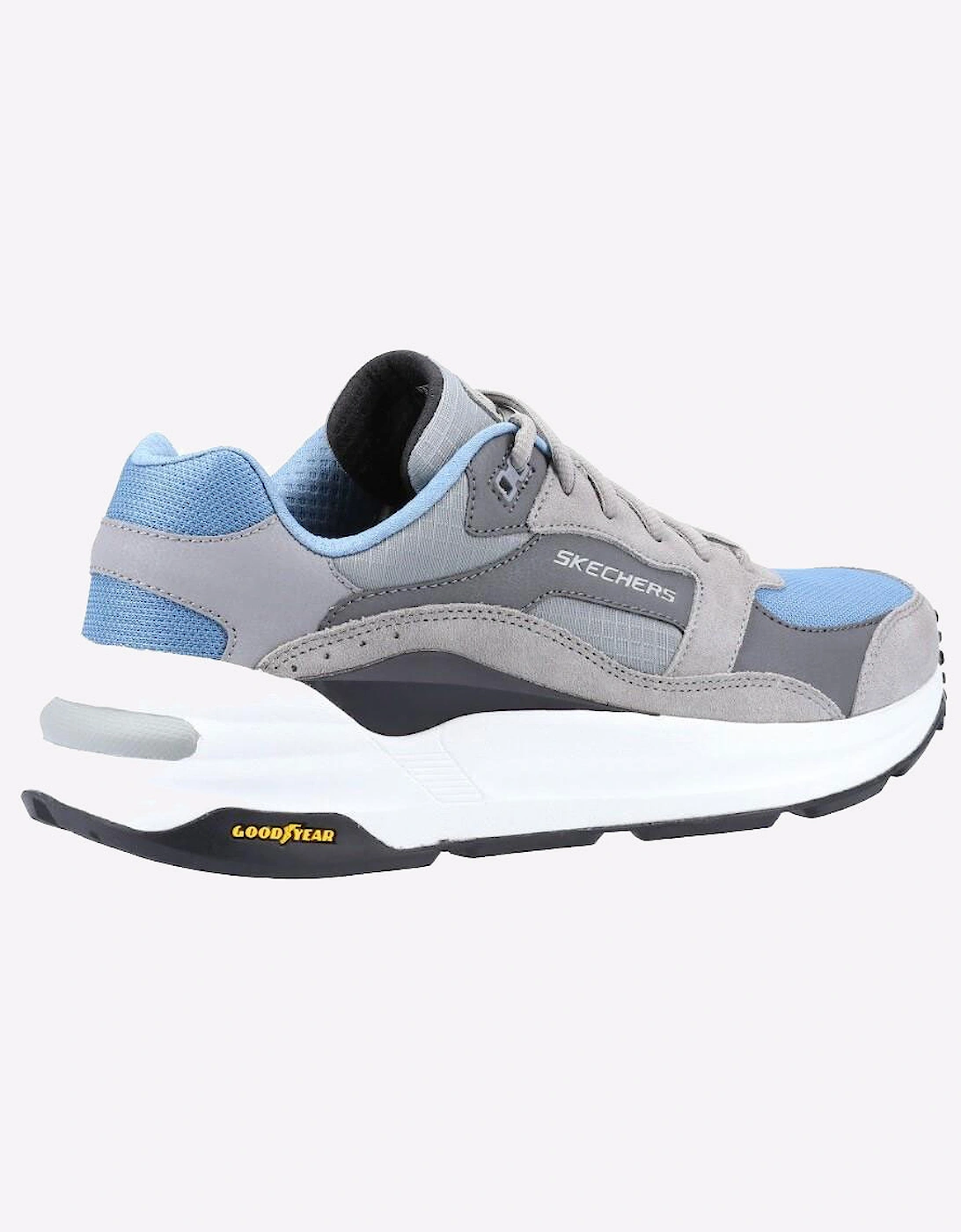 Skechers Global Memory Foam Trainers Mens Grey/Blue