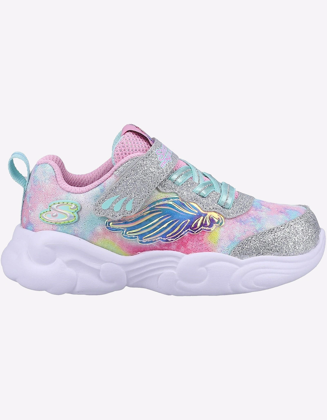 Skechers Unicorn Storm Trainers Infants Silver/Light Pink