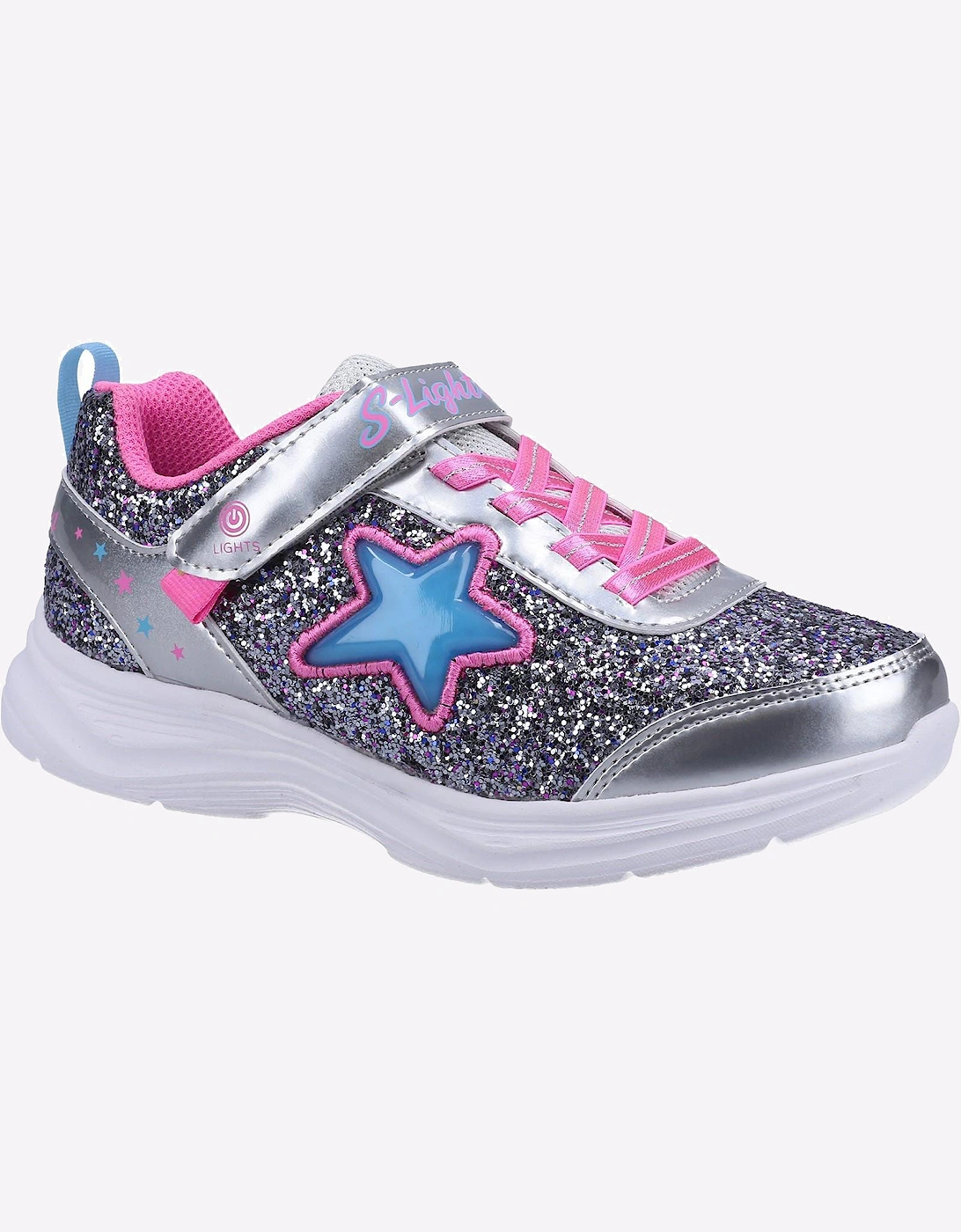 Skechers Glimmer Kicks Starlet Trainers Junior Silver/Pink