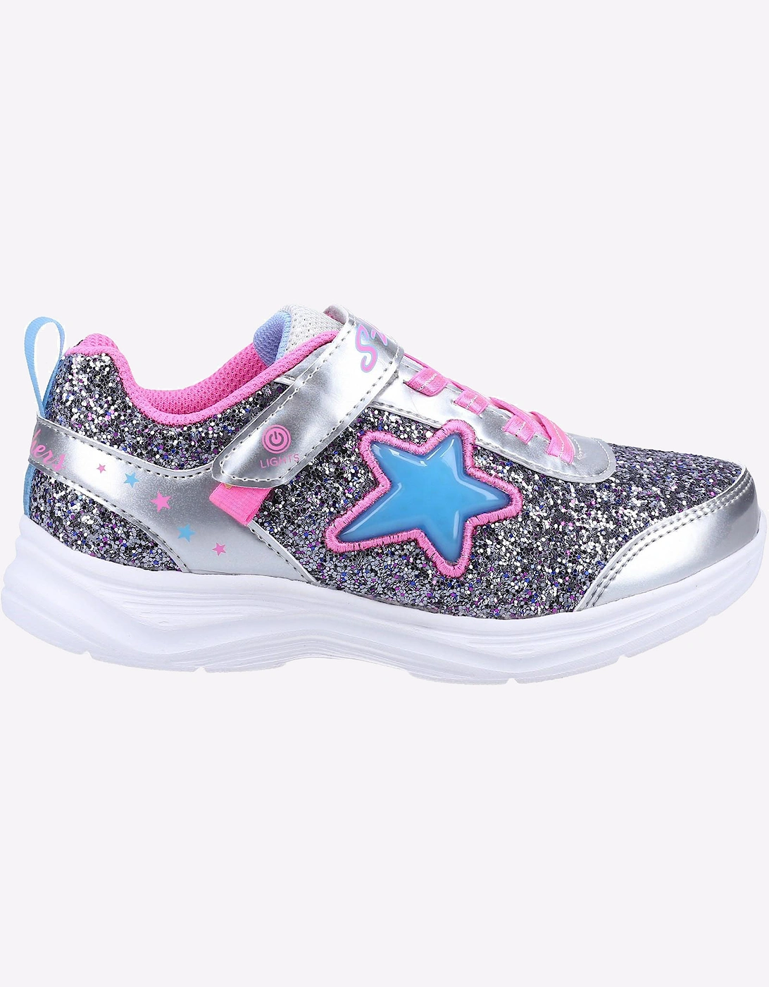 Skechers Glimmer Kicks Starlet Trainers Junior Silver/Pink