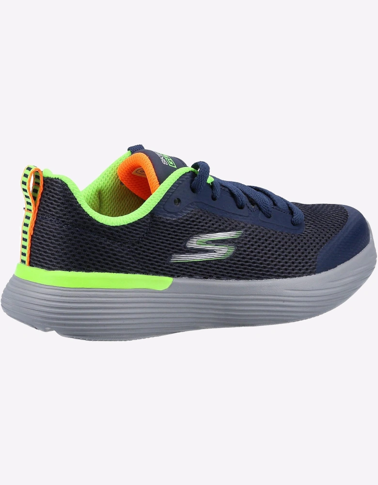 Skechers Go Run 400 V2 Memory Foam Junior Trainers Navy/Lime