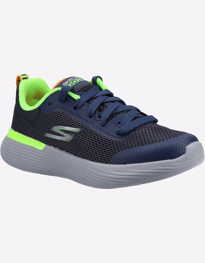 Skechers Go Run 400 V2 Memory Foam Junior Trainers Navy/Lime