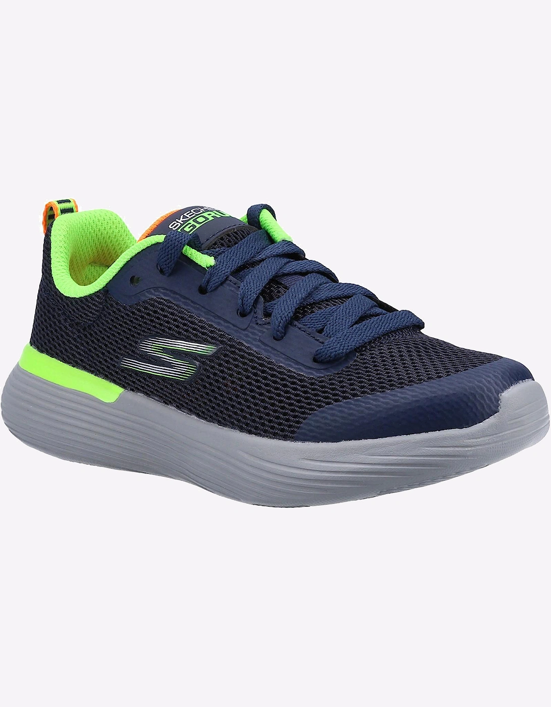 Skechers Go Run 400 V2 Memory Foam Junior Trainers Navy/Lime
