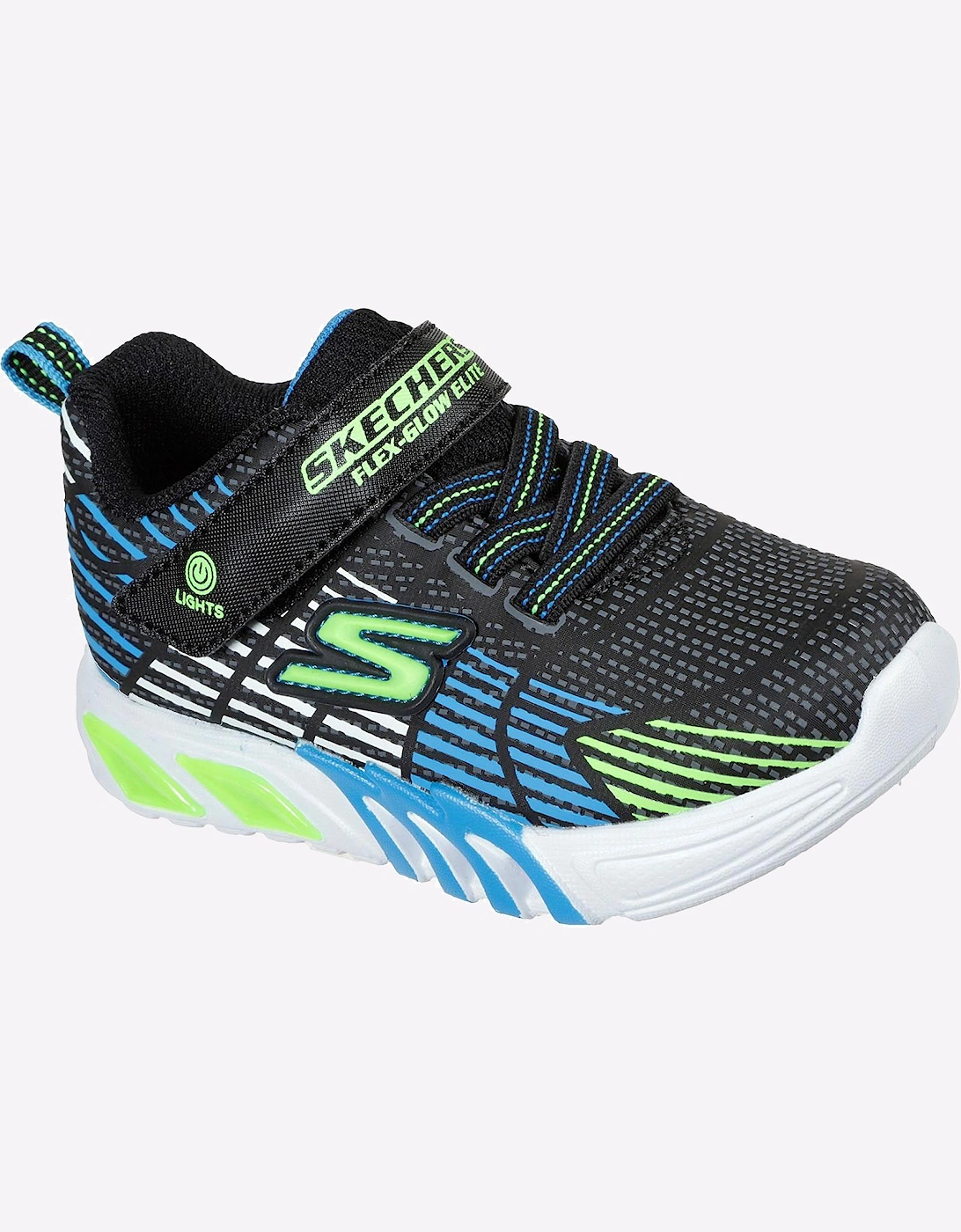 Skechers Lights: Flex-Glow Elite Trainers Infants Black/Lime