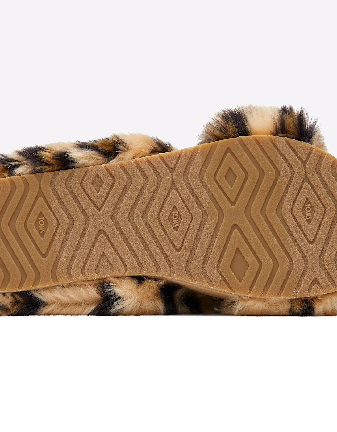Toms Susie Eva Mule Slippers Womens Dark Natural Leopard Faux Fur