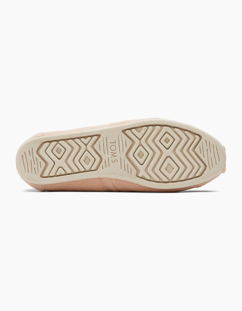 Toms Alpargata Classic Slipper Womens Dusty Pink Fleece/Embroidery