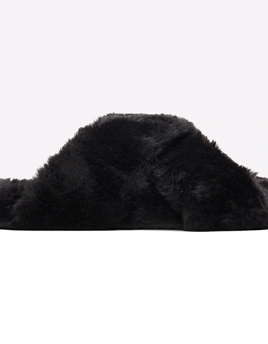 Toms Susie Mule Slippers Womens Black Faux Fur