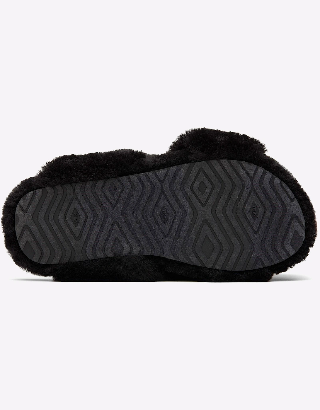 Toms Susie Mule Slippers Womens Black Faux Fur