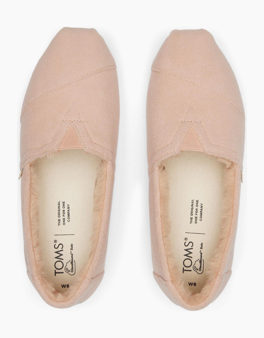 Toms Alpargata Classic Slipper Womens Dusty Pink Fleece/Embroidery